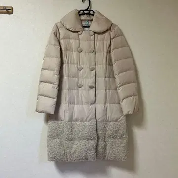 베이지 더블 버튼 롱 코트