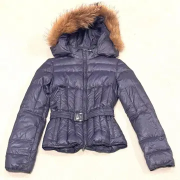 새상품급 이탈리아제 고급 다운 자켓 네이비 숏 기장 여성용