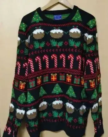 새상품급 크리스마스 패턴 스웨터 크리스마스 니트 레트로