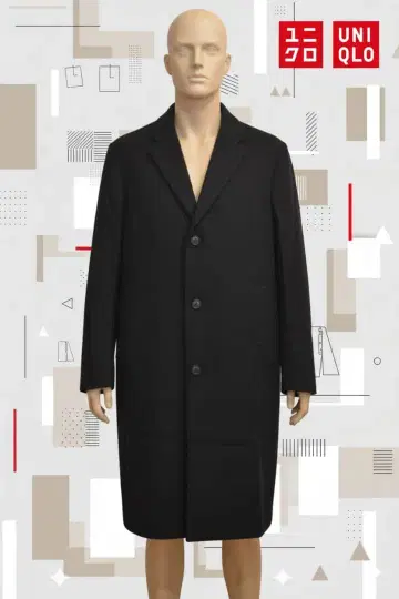 네이비 싱글 브레스 체스터 코트