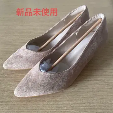 미사용 새상품 GLOBAL WORK 베이지 스웨이드 펌프스 M