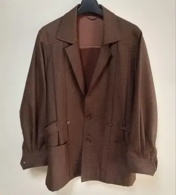 남성용 브라운 체크 자켓 레트로 자켓 새상품급