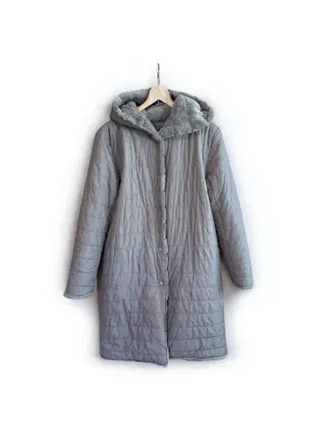 MARBLE WALTZ 인조 모피 퀼팅 리버서블 코트 모카 L