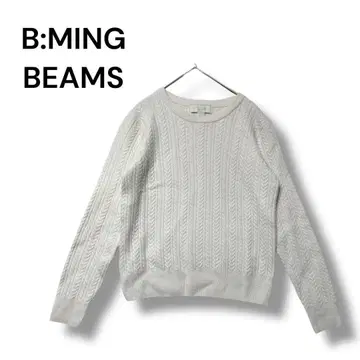 빔즈 니트 스웨터 아이보리 F 긴팔 스트레치