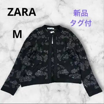 택 포함 새상품 [ ZARA ] 메탈릭 스레드 스팽글 가디건 M