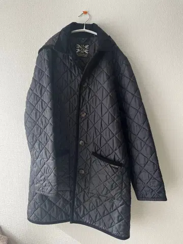 라벤햄 퀼팅 코트 후드 부착