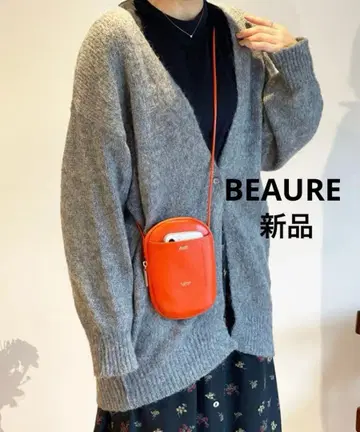 [ BEAURE ] 뷰레뷰레 카우 가죽 라운드 스마트폰 숄더백