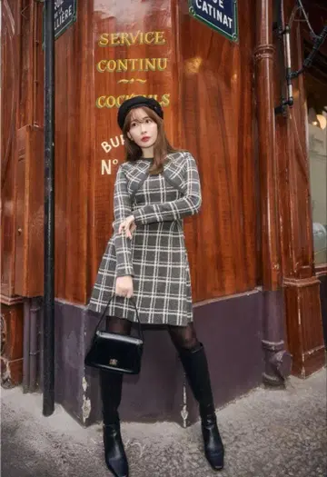 Herlipto Pantheon Checked Knit Dress