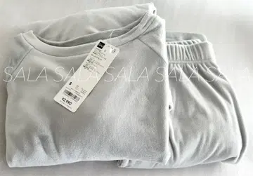 GU 메렝게 필 롱 라운지 세트 긴팔&롱 팬츠 라이트 블루 S 사이즈