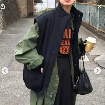 시마무라 kumika 콜라보 나일론 패디드 베스트 리노루세 L 사이즈