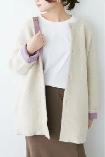 Jena espace merveilleux 바이컬러 니트 코트