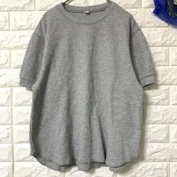 UNIQLO 유니클로 와플 원단 T셔츠 봉긋한 소매 구제 빅 루즈