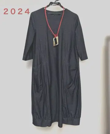 CRESCENT DUO 블랙 소프트 데님 코쿤 원피스