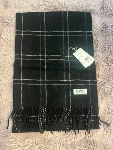 CHAPS 체크 무늬 머플러 캐시미어 100%