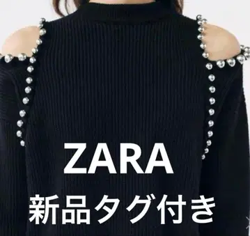 택 포함 새상품 ZARA 블랙 오프숄더 니트