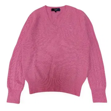 캘러웨이 핑크 V넥 스웨터 절개 니트 캐시미어 100% M