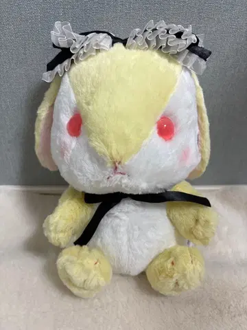 택 포함 새상품 리본 포함 옐로우 컬러 토끼 봉제 인형