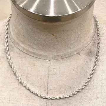 SILVER925 트위스트 체인 와이드 네크리스 / 실버