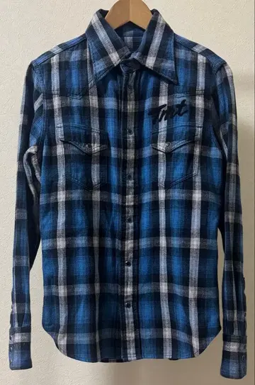 TMT 티엠티 플란넬 셔츠 웨스턴 셔츠 긴팔 블루 긴팔 셔츠