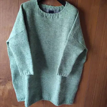 45R 셰틀랜드 이중 천축 튜닉 스웨터