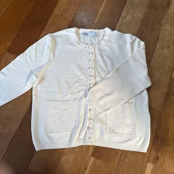 ZARA 아이보리 숏 가디건 S