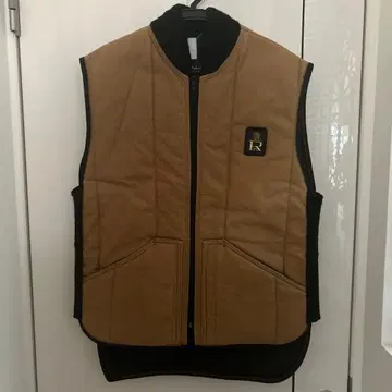 베이지 충전솜 슬리브리스 베스트