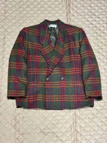 KORET 체크 무늬 자켓 어깨 패드 포함