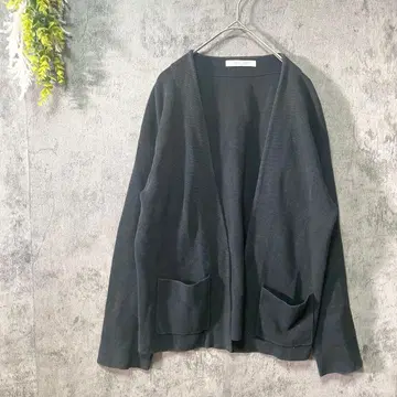 저널 스탠다드 긴팔 니트 가디건 겉옷 면 100% 깔끔한 블랙 L