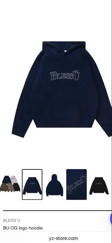 BLESS U BU OG 로고 후디 네이비 M