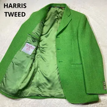 레어 컬러 HARRIS TWEED 레나운 라임 그린 테일러드 자켓