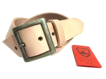 도치기 가죽 벨트 (내추럴) 앤틱 골드 도금 버클 40mm 폭 통가죽