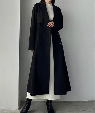 [ 미사용 새상품 ] Louere 허리 쉐이프 플레어 체스터 코트