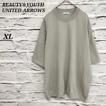 뷰티 앤 유스 XL 크루넥 반팔 티셔츠 코튼 혼방 그레이