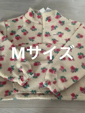 ayano 꽃무늬 보아 하프 지퍼 자켓 M 시마무라 꽃무늬 보아