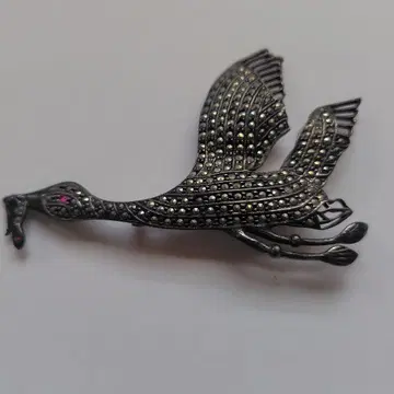 마카사이트 실버 브로치 새 빈티지