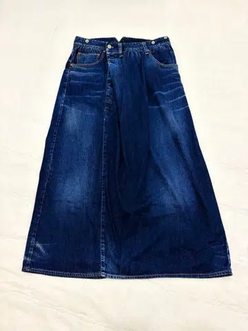 RNA 데님 롱 스커트 데미지 가공