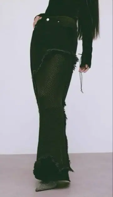 tanakadaisuke 블랙 레이스 도킹 맥시 스커트