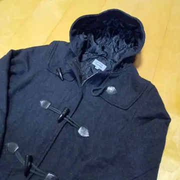 [ 겨울 상품 ] 다크 그레이 후드 부착 더플 코트