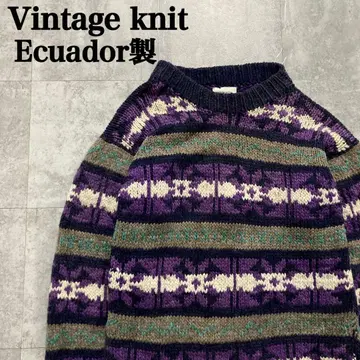 [ 에콰도르 제 ] 노르딕 무늬 손뜨개질 두툼한 노르딕 핸드 니트