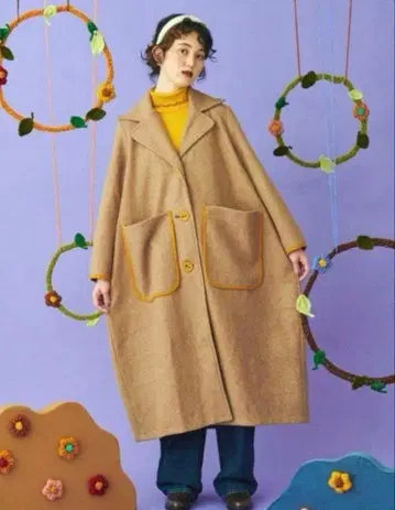 아사기니뇨 POPPY 파이핑 레트로 코쿤 코트