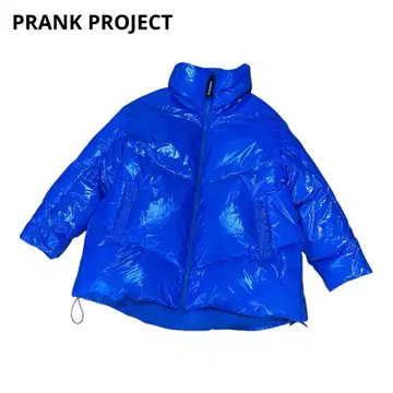 PRANK PROJECT 파랑 글로시 오버 다운 자켓