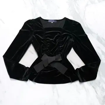 M'S GRACY 엠즈 그레이시 벨로아 리본 긴팔 티셔츠 40 BK