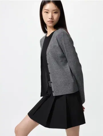 워셔블 니트 리브 가디건 유니클로