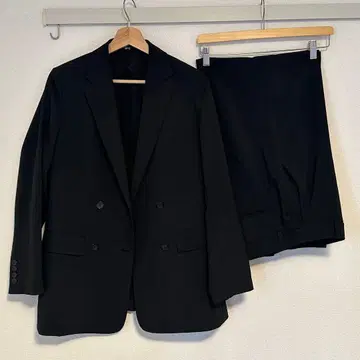 유니클로 C 감동 더블 자켓 릴랙스 핏 감동 와이드 팬츠 셋업