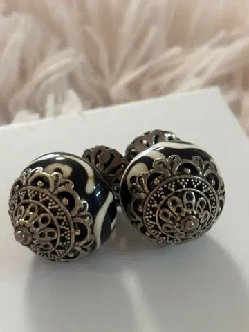 925 큰 앤티크 티베트 실버 귀찌