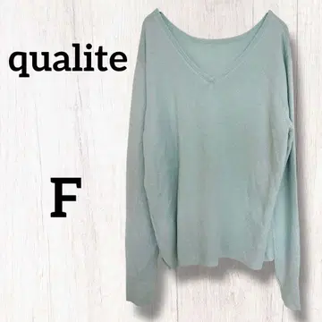 칼리테 스카이블루 V넥 스웨터 F 사이즈 100% 코튼