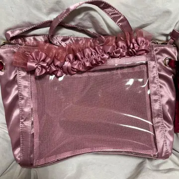 새상품 WEGO 레이스업 이타백 이타백 S 새틴 핑크