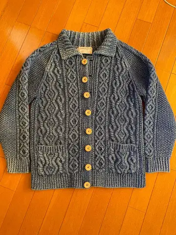 레어 인버아란 3A 가디건 인디고 코튼