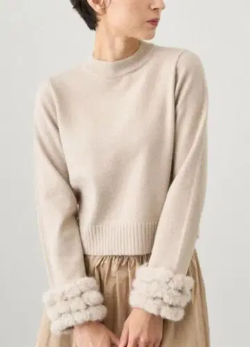 ANAYI 아나이 38 아이보리 퍼 포함 스웨터