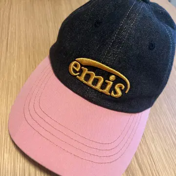 emis 자수 로고 야구 모자 블랙/핑크